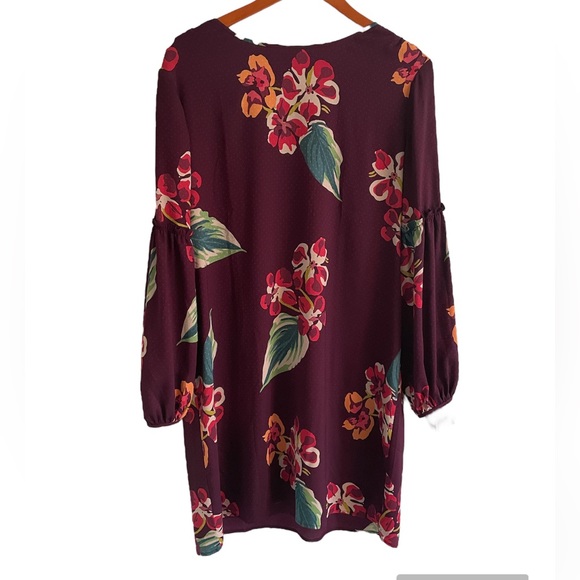 LOFT AUTUMN LUAU RUFFLE SHIFT DRESS. SIZE M. - Picture 3 of 6